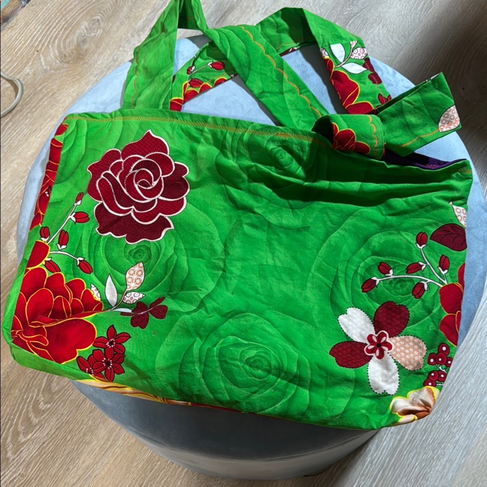 Floral Green Tote Bag